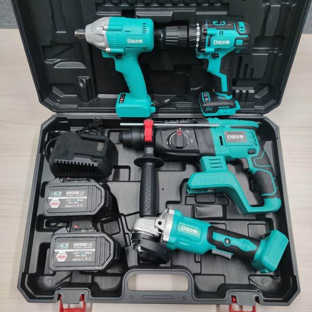 Bulter lithium battery brushless charging electric hammer impact drill angle grinder electric drill wrench four-piece tool set