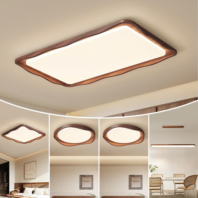Living Room Ceiling Light, Simple Modern Style, Grand Main Light for the Hall, Natural Wood Cream Style, Whole House Lighting Package, Zhongshan Lighting Fixtures