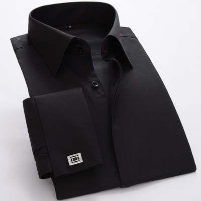 Factory Direct Sale Men's Large Collar French-Style Shirt, Business Slim Fit Double Button High Collar Groom's Attire, Double Cuff Formal Long Sleeve Shirt Factory Direct Sale Men's Large Collar French-Style Shirt, Business Slim Fit Double Button High Collar Groom's Attire, Double Cuff Formal Long Sleeve Shirt