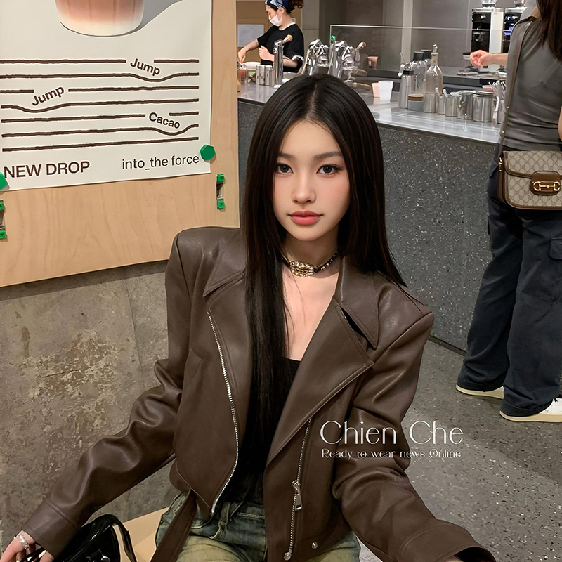 Melard Leather Jacket for Women, Spring and Autumn 2026 New Vintage Short Slim-Fit Leather Jacket, Stylish Top