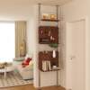 Sanmeng punch-free ceiling-to-floor hole board screen aluminum profile optical axis floor-standing partition storage coat and hat storage rack