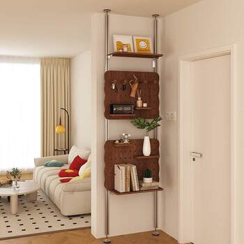 Sanmeng punch-free ceiling-to-floor hole board screen aluminum profile optical axis floor-standing partition storage coat and hat storage rack