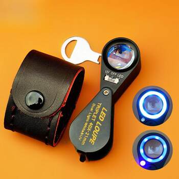 Portable magnifying glass 40 times handheld high-definition jade art toy