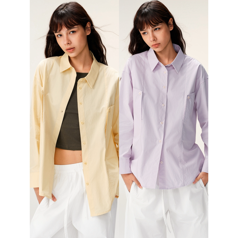 Multimath Little Ding Baoli/Vine Purple/New Style Pure Cotton Simple Purple Casual Loose Long-Sleeved Shirt for Women Multimath Little Ding Baoli/Vine Purple/New Style Pure Cotton Simple Purple Casual Loose Long-Sleeved Shirt for Women