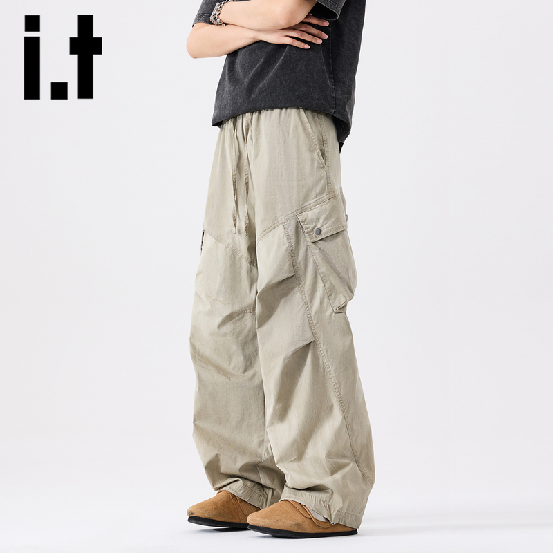 I.T:Chocoolate American-Style Work Pants for Men, Summer 2026 New Model, Multi-Pocket Loose Straight Casual Pants