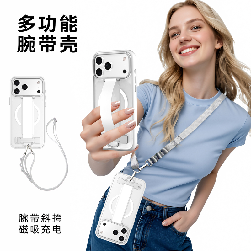 Kingyuk Is Suitable for iPhone 18 Pro Max Phone Case with Wrist Strap, Lanyard, Crossbody, Can Be Carried on the Back, Apple 18 Pro Multifunctional High-End Feel, 17 Magnetic Stand, Matte Transparent Full-Cover Silicone Soft Protection Kingyuk Is Suitable for iPhone 18 Pro Max Phone Case with Wrist Strap, Lanyard, Crossbody, Can Be Carried on the Back, Apple 18 Pro Multifunctional High-End Feel, 17 Magnetic Stand, Matte Transparent Full-Cover Silicone Soft Protection