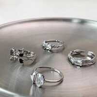 Four-piece set ~ 2025 new set of rings for women, light luxury, high-end design, niche, exquisite and cold style jewelry trend