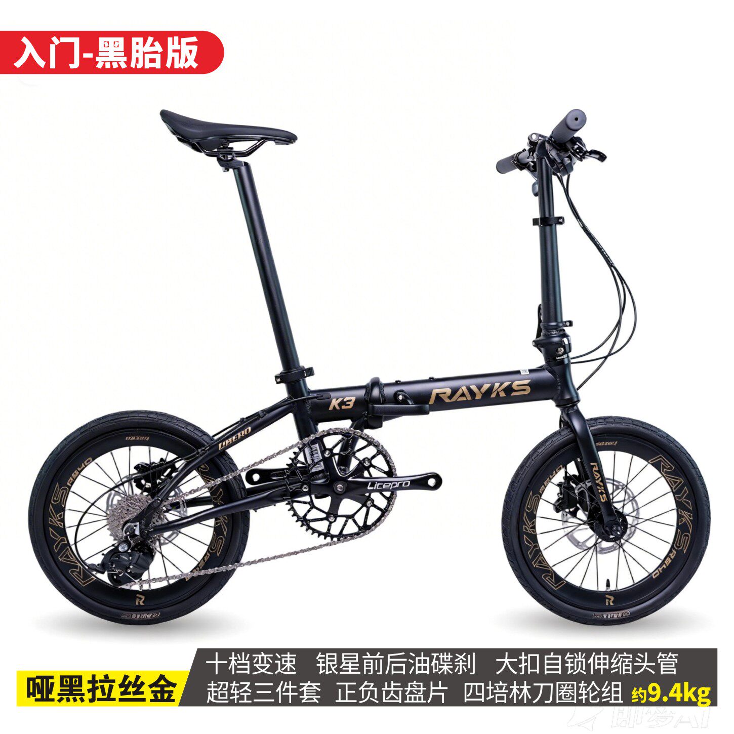 RAYKS K3 Plus ディープグリーン 10速 油圧ディスク 16インチ K3 - Plus -k3(自転車、サイクリング)の 10速 油圧ディスク 2026年最新