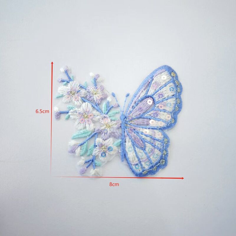 Butterfly Embroidery Denim Fabric Patches for Clothes, Bags, Shoes, Hats, Accessories, Garment Embellishments, and Decoration for Repairing Holes Butterfly Embroidery Denim Fabric Patches for Clothes, Bags, Shoes, Hats, Accessories, Garment Embellishments, and Decoration for Repairing Holes