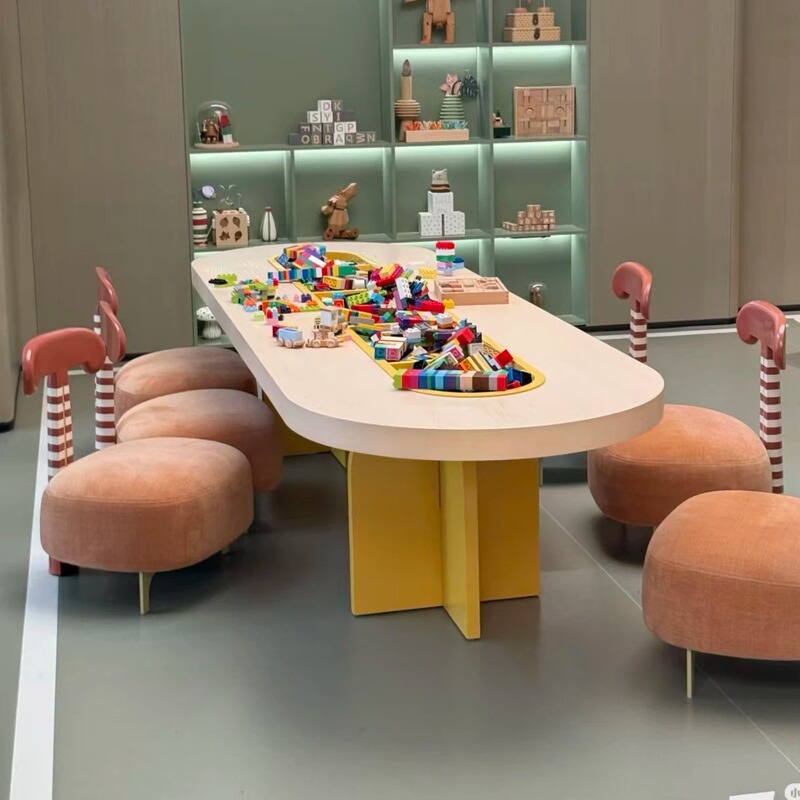 Children's Table and Chair Set for Sales Office, Entertainment Area, Early Education Center, Creative Mezzanine, Amusement Park, and Craft Table Furniture