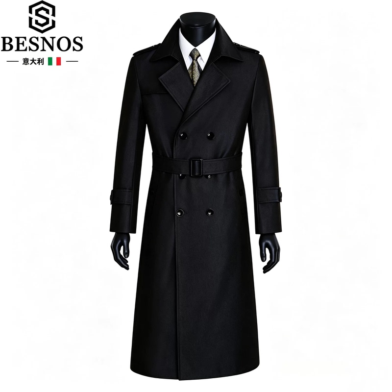 Men's Spring and Autumn Over-The-Knee Long Trendy Stylish Color-Changing Ultra-Long Trench Coat Slim-Fit Fashion Overcoat Men's Spring and Autumn Over-The-Knee Long Trendy Stylish Color-Changing Ultra-Long Trench Coat Slim-Fit Fashion Overcoat