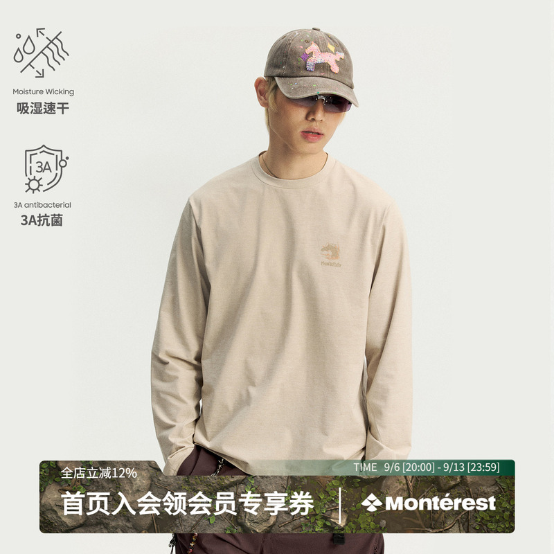 Monterest Year of the Horse Limited Edition Outdoor 3A Antibacterial Moisture-Wicking Quick-Drying Cationic Loose Long-Sleeve T-Shirt Monterest Year of the Horse Limited Edition Outdoor 3A Antibacterial Moisture-Wicking Quick-Drying Cationic Loose Long-Sleeve T-Shirt