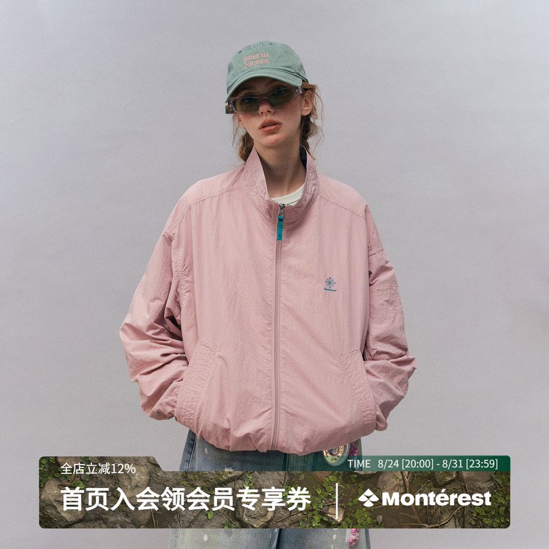 Instant Mountain Monrest Retro Color-Blocked Stand-Up Collar Water-Repellent Simple Jacket American-Style Loose Zipper Jacket Instant Mountain Monrest Retro Color-Blocked Stand-Up Collar Water-Repellent Simple Jacket American-Style Loose Zipper Jacket
