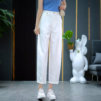 Women's tennis line high waist thin cropped harem pants