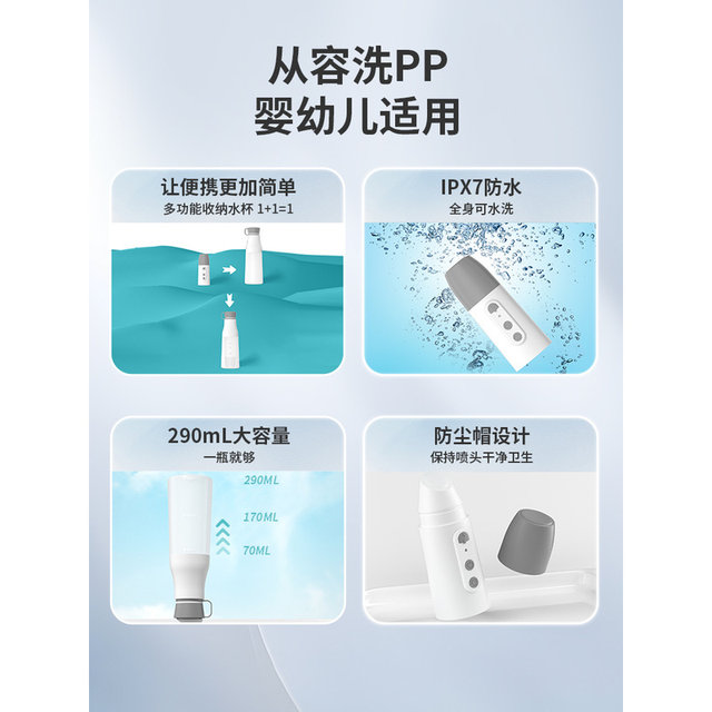 Portable Electric Irrigator for External Genital Cleaning, Feminine Wash Device, Anal Wash Device, Baby Bidet, Personal Hygiene Tool