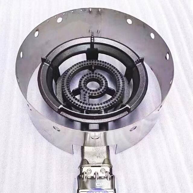 Gas stove windproof pancake fierce fire three-ring insulation outdoor stainless steel windshield adjustable size commercial stall household
