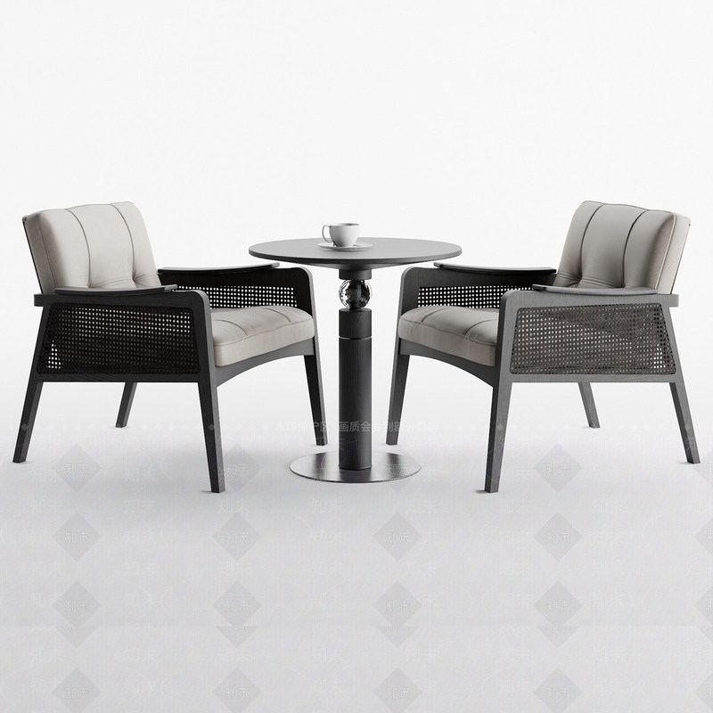 Modern Minimalist Rattan Sofa Chair, Single Sofa, Double Round Table, Coffee Table Set, Reception Leisure Chair, Armchair