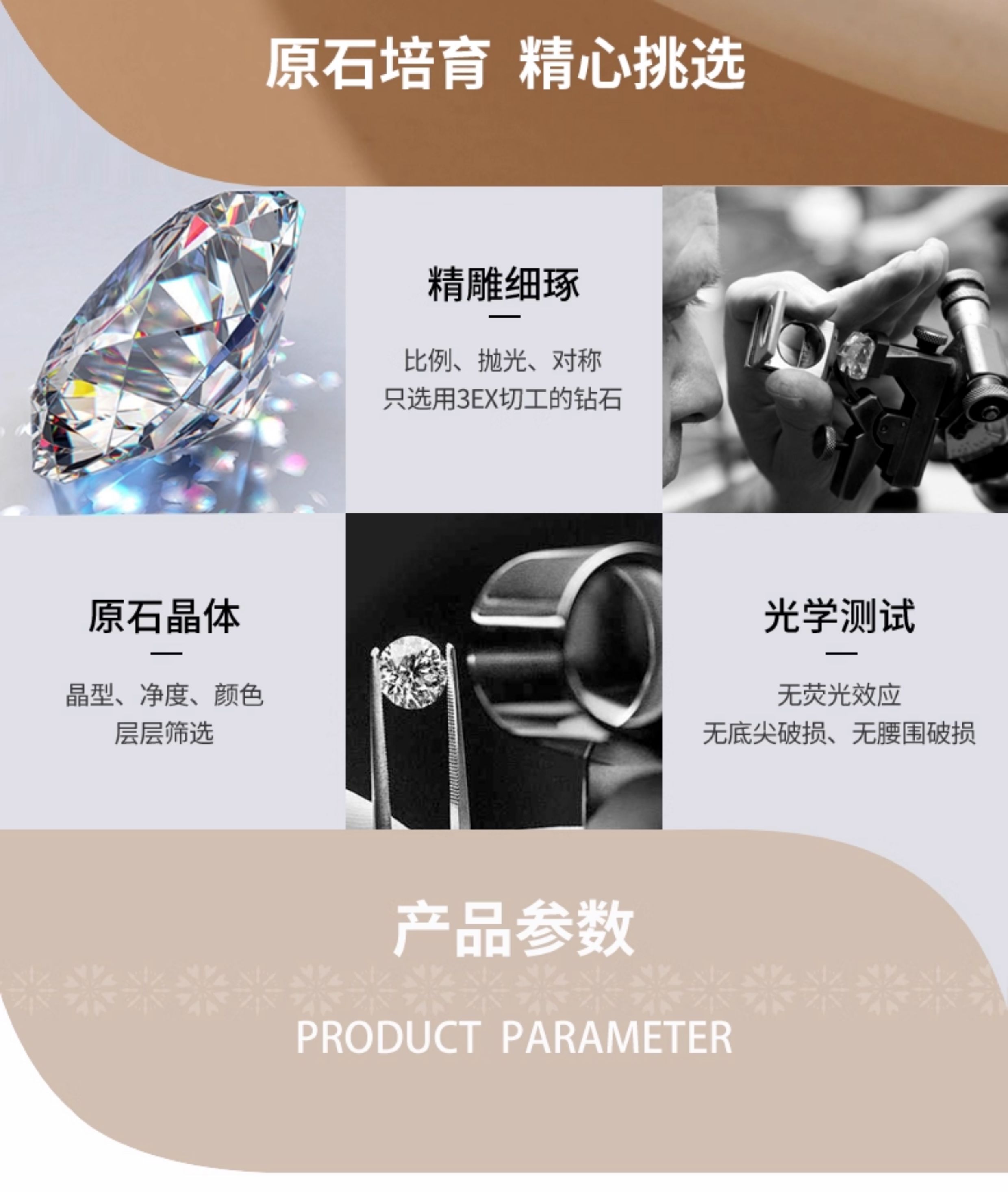 Кольцо queensun 18K белое золото 0.5 карата