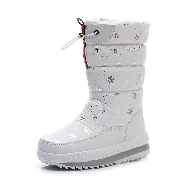 Northeast Cotton Shoes Winter New Style Women's Mid-Calf Snow Boots with Fleece Lining, Thickened for Warmth, Non-Slip, Waterproof, High-Top Student Long Boots