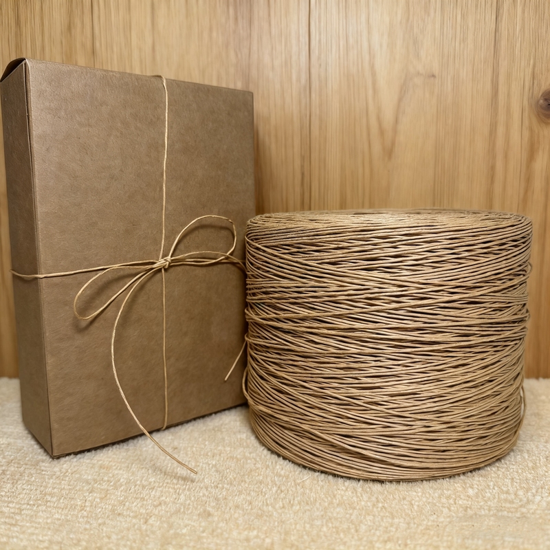 Fsc Certified 1mm Thick Kraft Paper Rope for Hanging Tags, Bundling, and Traditional Chinese Medicine Packaging Materials, Crochet and Weaving Thin String