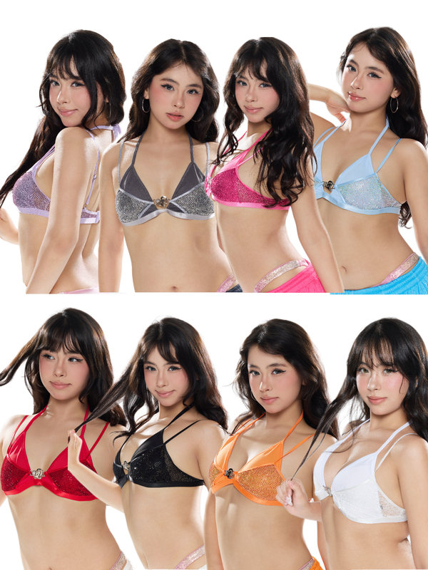 Luvs7 Original Double-Strap Full Diamond Multi-Color Sexy Outerwear Bra