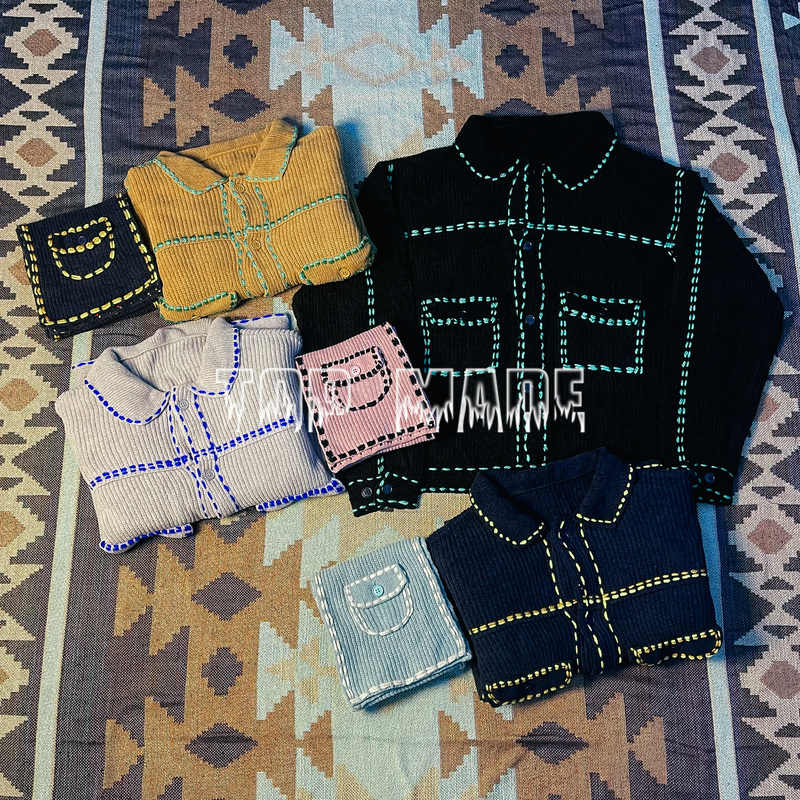 Captain Phingerin Lisa's Same Style 101Knit Loose Handmade Topstitch Comic-Style Sweater Jacket Captain Phingerin Lisa's Same Style 101Knit Loose Handmade Topstitch Comic-Style Sweater Jacket