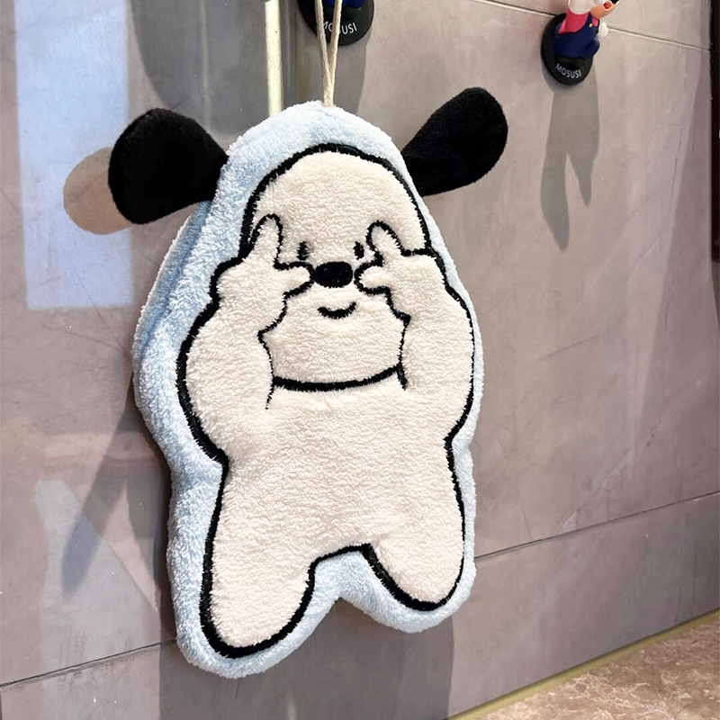 Cute Hanging Hand Towel with Super Absorbent and Thickened Design for Bathroom, Kitchen, and Restroom