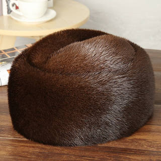 Imported Otter Fur Hat, Mink Fur Hat for Men, Whole Mink Fur Hat for Middle-Aged and Elderly Men, Autumn and Winter Gentleman's Hat for Old Men
