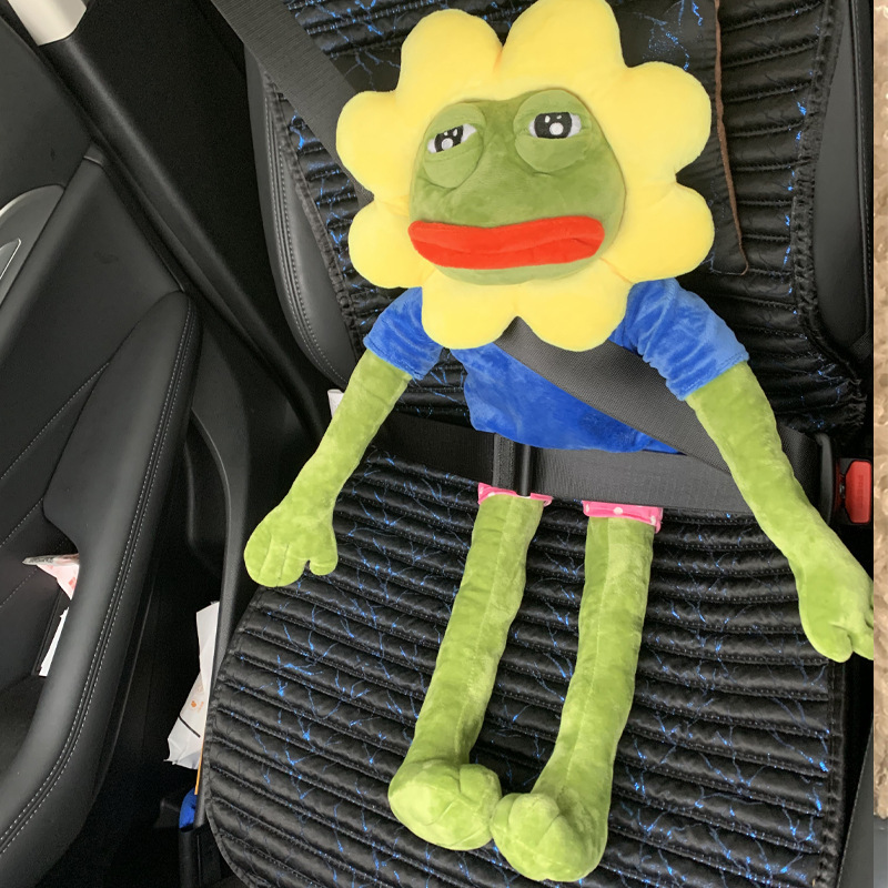 Lonely Sad Frog Sunflower Plush Doll Funny and Quirky Sun Frog Toy Doll Lonely Frog Gift