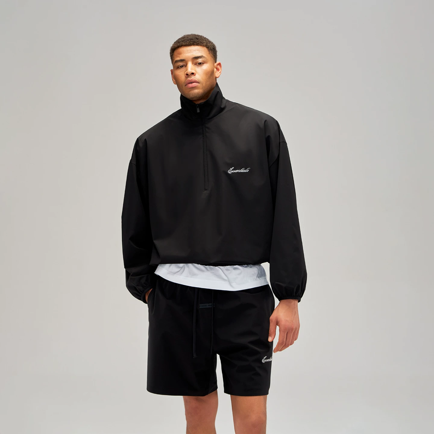 [50% скидка] FEAR OF GOD ESSENTIALS Спортивная куртка с половинной Turtle воротником-стойкой и молнией
