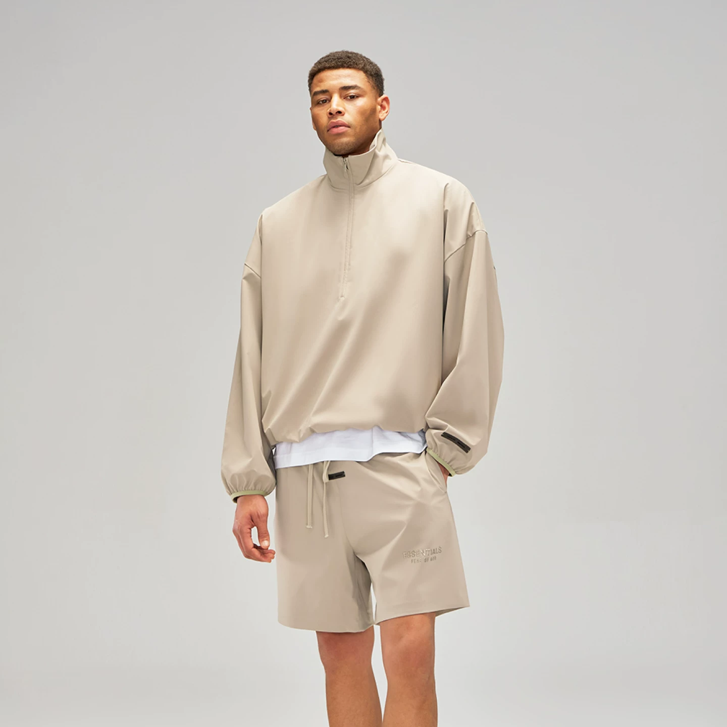[50% скидка] FEAR OF GOD ESSENTIALS Спортивная куртка с половинной Turtle воротником-стойкой и молнией