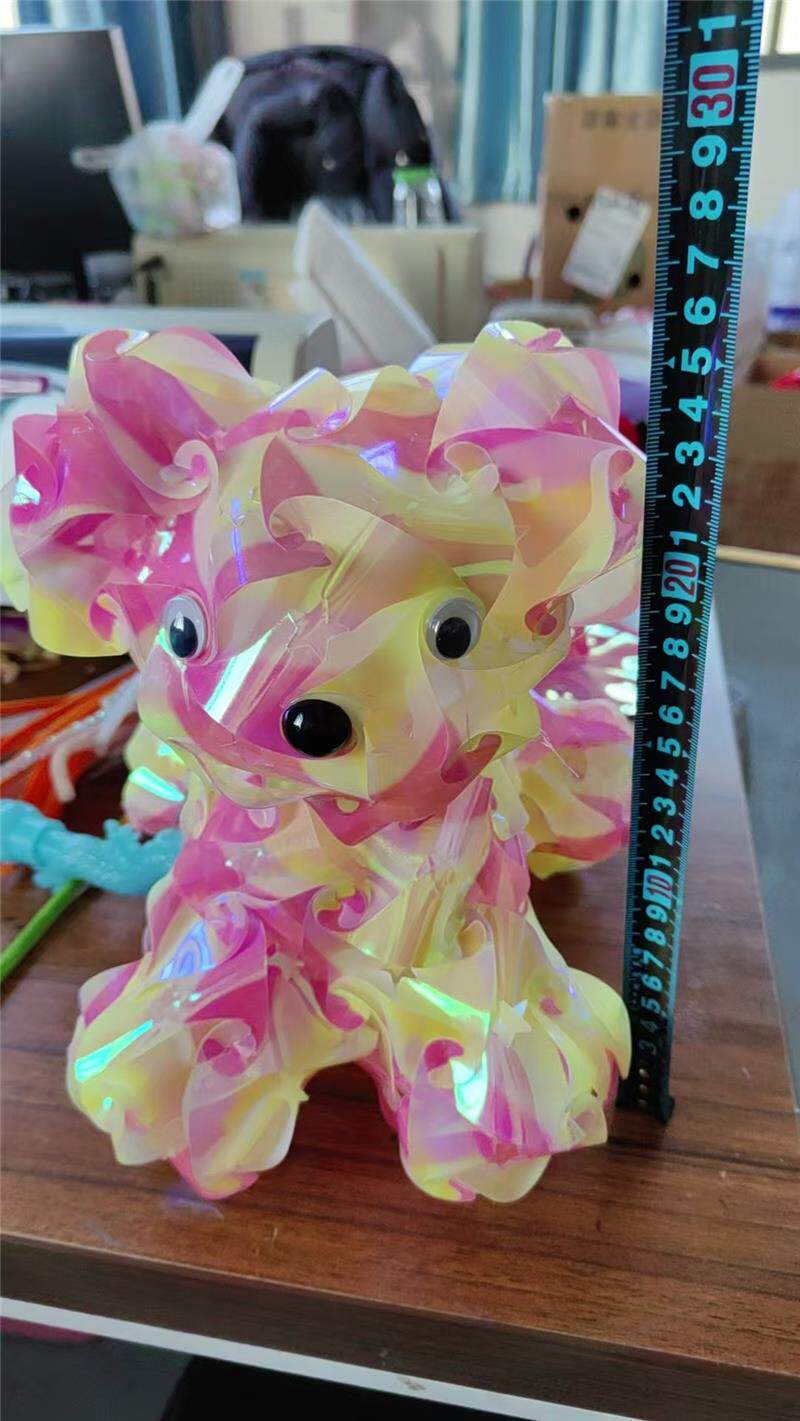 Китайский фонарик 国庆节3d立体动物炫彩镭射手提花灯材料片儿童手工diy灯笼摆摊