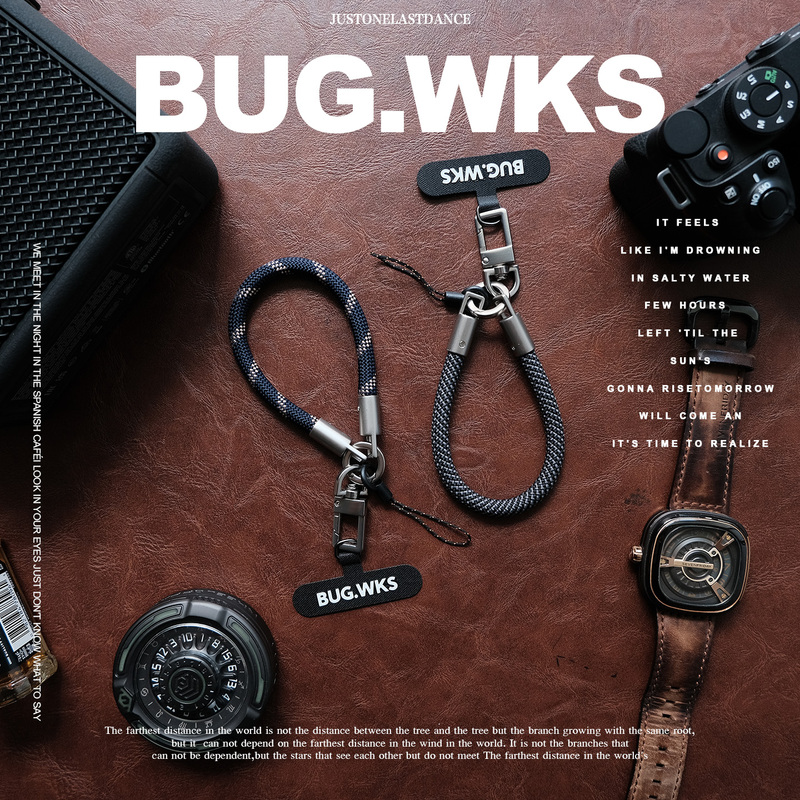Misprinted 8mm Titanium-Colored Metal Buckle Short Wrist Strap Outdoor Multi-Functional Anti-Lost Camera Lanyard Simple and Versatile