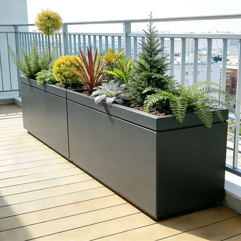Outdoor Flower Box Stainless Steel Planting Box Special Garden Terrace Partition Finished Garden Iron Art Combination Fence Balcony