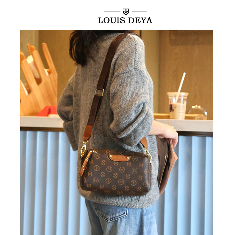Louis Deya2026 New Spring and Summer Versatile Light Luxury Doctor Bag with Multiple Compartments and Large Capacity, Single Shoulder Crossbody Bag