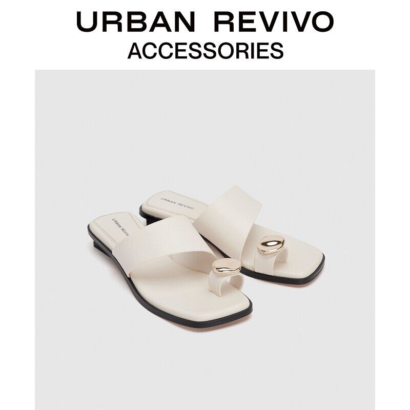 Urban Revivo 2026 New Summer Style Women's Metal Buckle Flip-Flops for Outer Wear Uaws60027 Urban Revivo 2026 New Summer Style Women's Metal Buckle Flip-Flops for Outer Wear Uaws60027