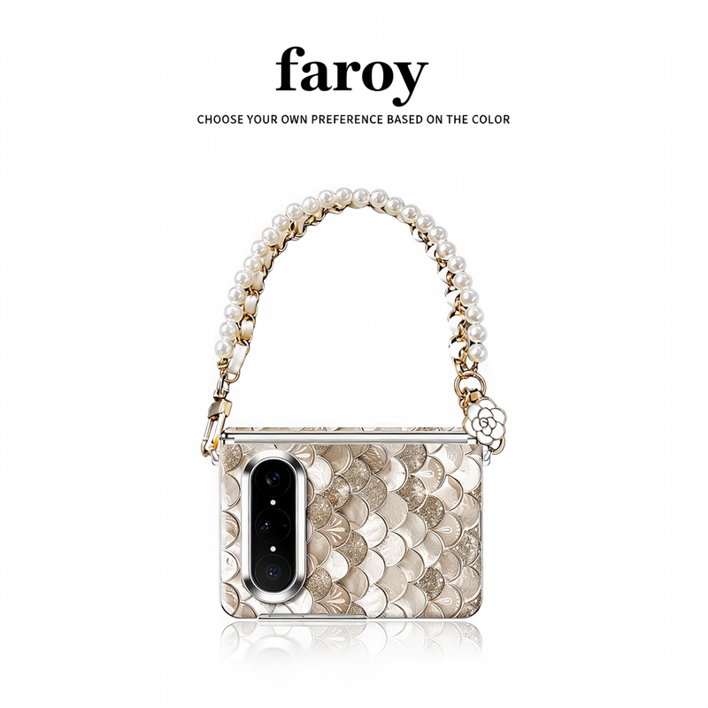 【Integrated Shell and Film】Faroy2026 New Model Suitable for Huawei Puraxmax Phone Case, Dragon Scale Design, Puraxmax Collector's Edition, Ins-Style Lanyard, Niche High-End Feel, Foldable Shell for Women