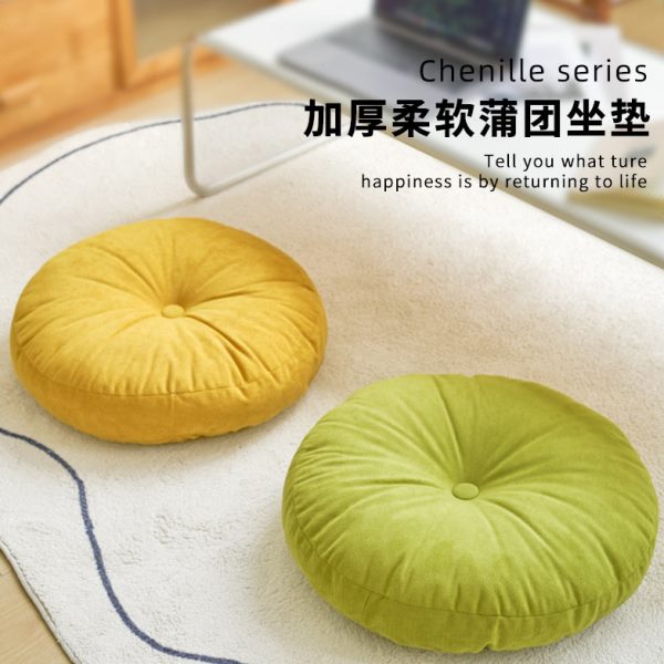 Simple solid color round futon seat cushion living room floor thickened balcony bay window cushion tatami mat meditation cushion