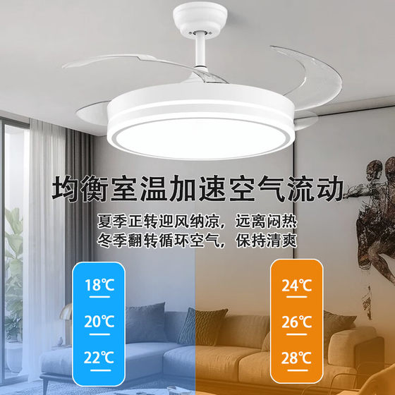 Gu Family Restaurant Light and Fan Combo, Light Luxury and High-End Feel, Kitchen Ceiling Fan Light with Invisible Fan, Modern and Simple