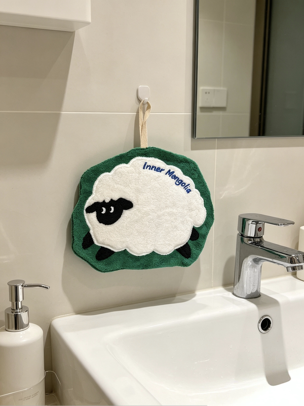 Inner Mongolia Five-Animal Black-Headed Lamb Embroidered Hand Towel Bathroom Decoration High-End Simple Dopamine Ins Style Inner Mongolia Five-Animal Black-Headed Lamb Embroidered Hand Towel Bathroom Decoration High-End Simple Dopamine Ins Style