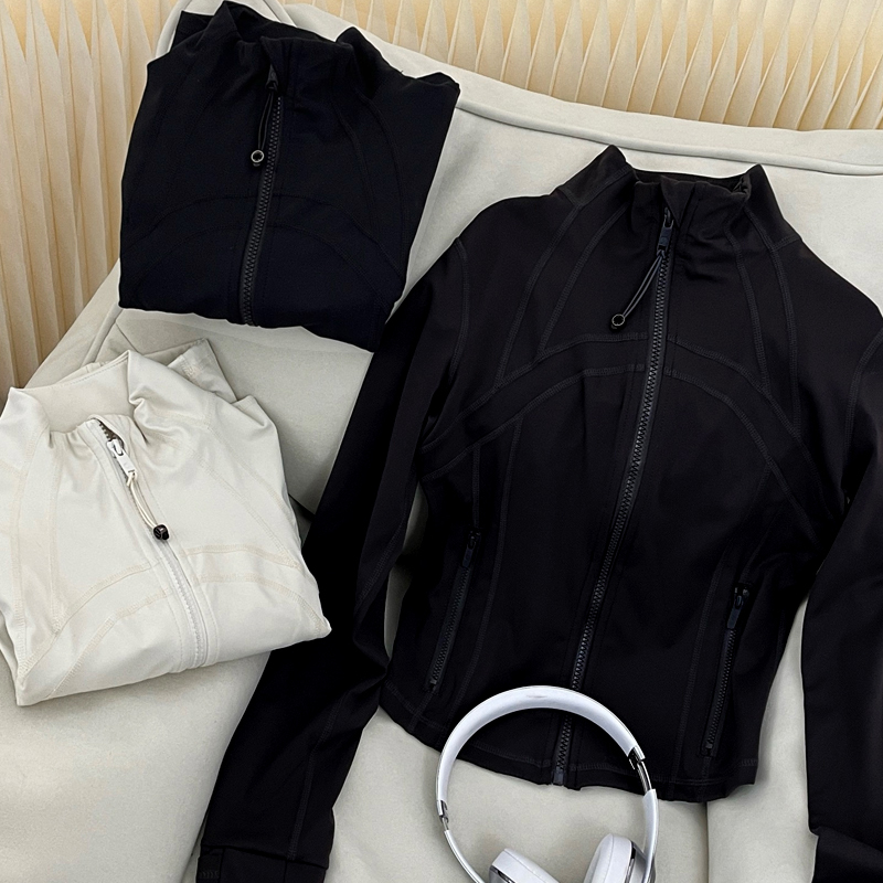 Lulu Oioi Jacket, Same Style as Luoluo'S, Yoga Wear, Stand Collar Jacket, Tight-Fitting Sports Yoga Top, Short Style