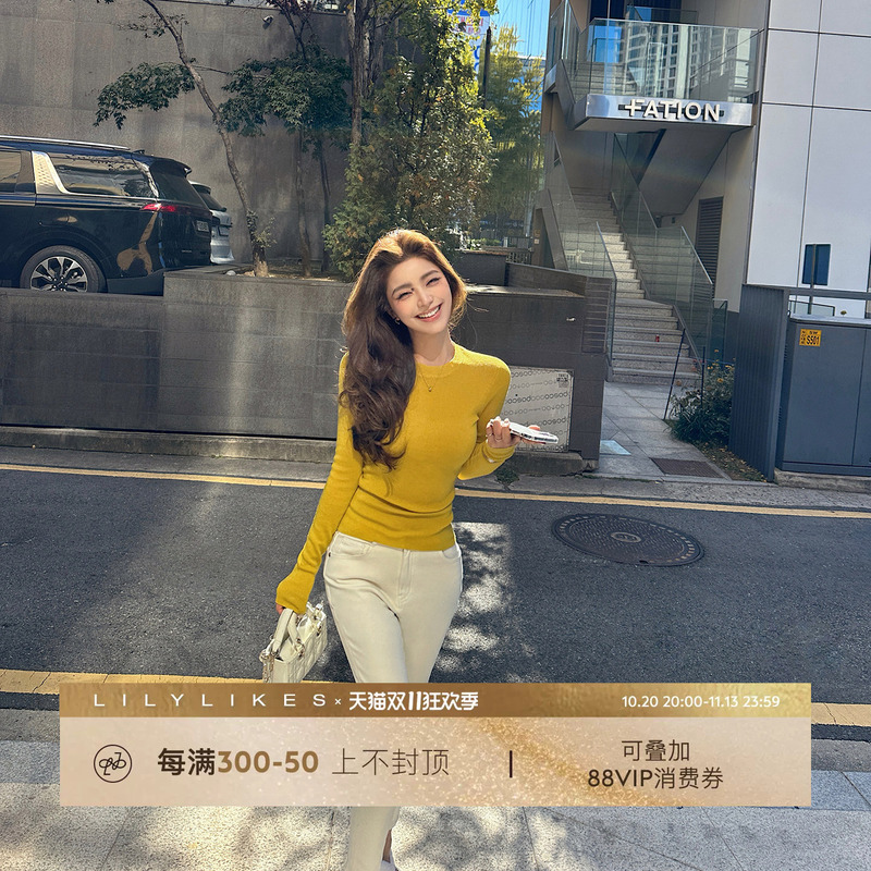 Lilylikes Black Label 160S Gold Wool Machine Washable German Yangzi Yarn Basulan Base Shirt T-Shirt for Women
