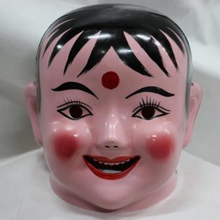 塑料大头娃娃面具男孩女孩老头老太头套秧歌舞龙舞狮道具民间喜庆