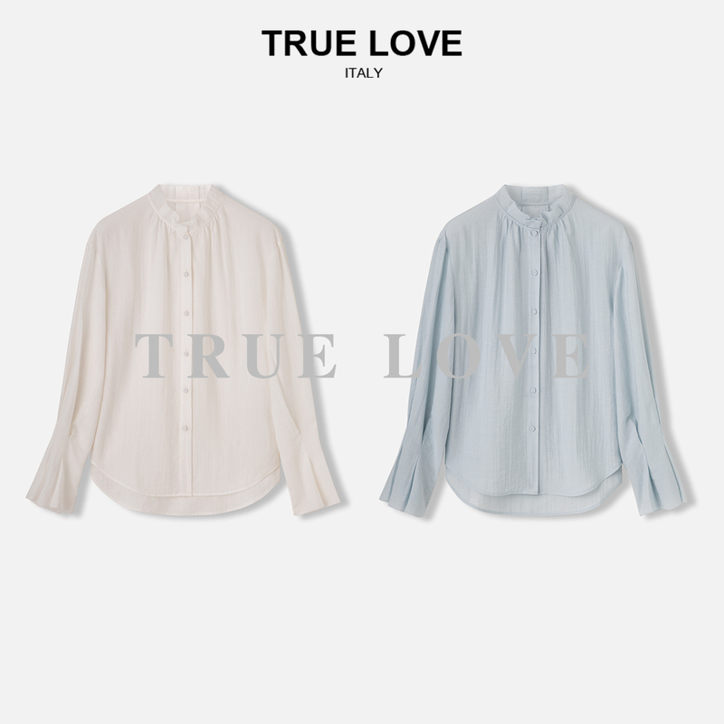 【True Love】Tencel Linen French Ruffled Collar Shirt Tc3S7317883B