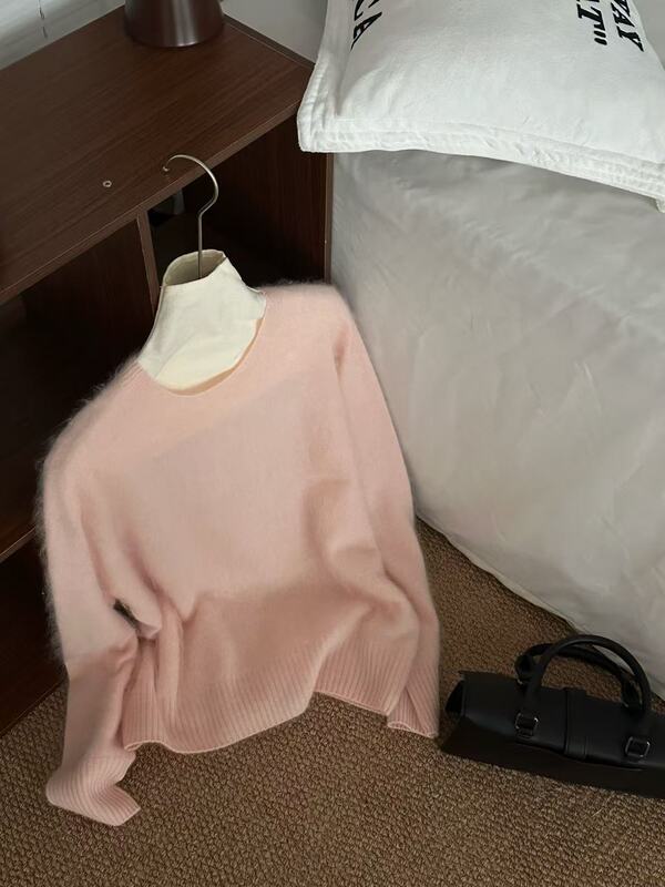 8.10【Natural Cream】 Sheep Wool + Cashmere + Mulberry Silk Seamless Integrated Crew Neck Sweater 82301 8.10【Natural Cream】 Sheep Wool + Cashmere + Mulberry Silk Seamless Integrated Crew Neck Sweater 82301