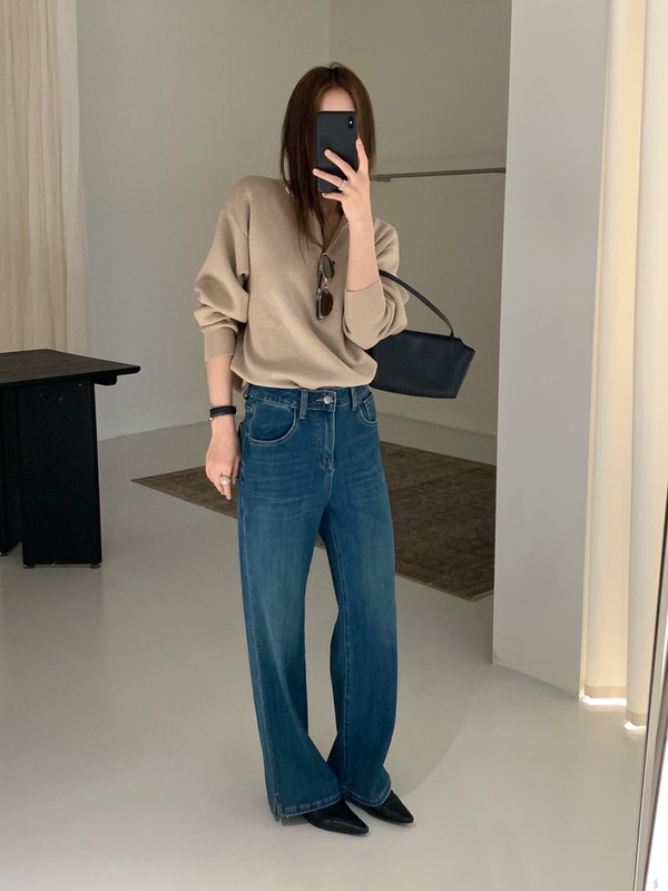 9.6/Soft and Comfortable~ Slimming and Versatile Four-Way Stretch Denim Straight-Leg Pants 8056 9.6/Soft and Comfortable~ Slimming and Versatile Four-Way Stretch Denim Straight-Leg Pants 8056