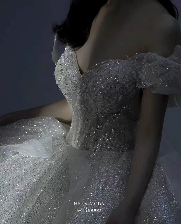 Starry sky, custom made, 2022 collection, fitted, open shoulders Starry sky, custom made, 2022 collection, fitted, open shoulders