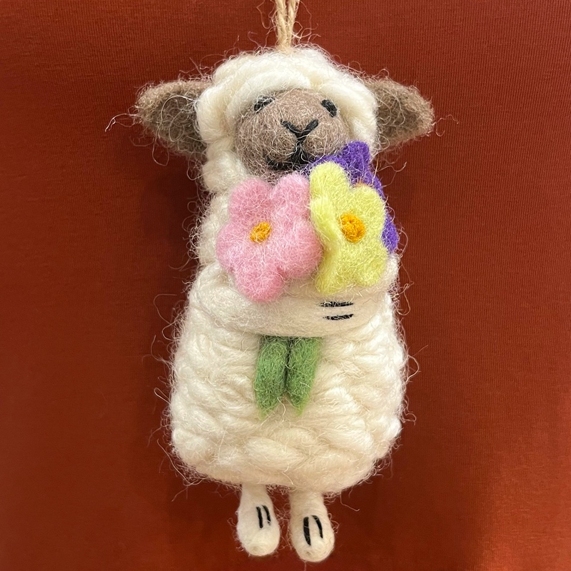 Wool Felt Pendant, Handcrafted in Nepal, Exquisite and Cute Little Sheep Keychain with High Aesthetic Value Wool Felt Pendant, Handcrafted in Nepal, Exquisite and Cute Little Sheep Keychain with High Aesthetic Value