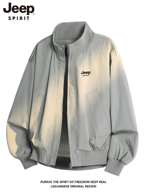 Jeep Men's Workwear Stand Collar Jacket Outdoor Sports Trendy Brand Versatile Autumn and Winter New Loose Casual Long-Sleeved Jacket
