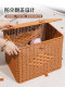 Imitation Rattan Storage Basket Grid Cabinet Storage Box Large Storage Basket for Home Use Dirty Clothes Storage and Organization Storage Basket